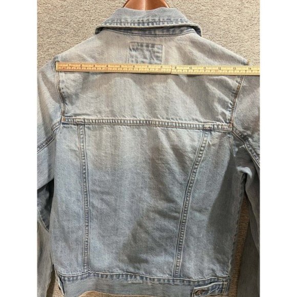 Forever21 Jean Jacket Women M Pocket Denim Button Up Long Sleeve Light Wash Blue - Picture 8 of 10